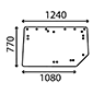 UPPER REAR - 18 HOLES , Renault / Claas, Body parts, cab accessories, seats, Glazing industry, Glass