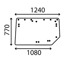 UPPER REAR - 18 HOLES , Renault / Claas, Body parts, cab accessories, seats, Glazing industry, Glass, 6005029099, , UPPER REAR - 18 HOLES , 28/4072-112T, 6005029099, , 15.00 kg