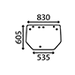 UPPER REAR GLASS         , Massey Ferguson, 300 - 384S