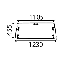 UPPER REAR GLASS , New Holland, Body parts, cab accessories, seats, Glazing industry, Glass, 83909857, D6NN94420N10B, , UPPER REAR GLASS , 24/4072-16, 83909857, D6NN94420N10B, , 6.32 kg