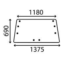 UPPER REAR GLASS PLAIN, Steyr, Body parts, cab accessories, seats, Glazing industry, Glass, , UPPER REAR GLASS PLAIN, 40/4072-170, , 0.00 kg