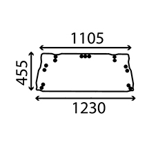 UPPER REAR GLASS , New Holland, Body parts, cab accessories, seats, Glazing industry, Glass, 83952034, E4NN9442006AA, , UPPER REAR GLASS , 24/4072-19, 83952034, E4NN9442006AA, , 7.15 kg