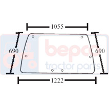 CAB GLASS UPPER REAR, David Brown, Virsbūves daļas, kabīne, sēdekļi, Stiklojums, Stikls, K303696, , CAB GLASS UPPER REAR, 20/4072-27, K303696, , 0.00 kg