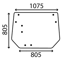 UPPER REAR GLASS, John Deere, 50 - 2250F, Virsbūves daļas, kabīne, sēdekļi, Stiklojums, Stikls, L57284, , UPPER REAR GLASS, 26/4072-29, L57284, , 15.60 kg