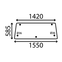 UPPER REAR GLASS , Zetor, Body parts, cab accessories, seats, Glazing industry, Glass, 60117910, 60117910B, , UPPER REAR GLASS , 37/4072-39, 60117910, 60117910B, , 12.70 kg