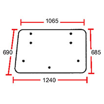 UPPER REAR GLASS , Massey Ferguson, Body parts, cab accessories, seats, Glazing industry, Glass, 1897724M1, , UPPER REAR GLASS , 30/4072-3T, 1897724M1, , 0.00 kg