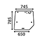 UPPER REAR GLASS         , Massey Ferguson, 4300 - 4355HV