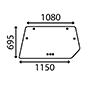 REAR WINDOW , Deutz, Body parts, cab accessories, seats, Glazing industry, Glass