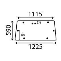 UPPER REAR GLASS , Massey Ferguson, Body parts, cab accessories, seats, Glazing industry, Glass, 3477716M1, , UPPER REAR GLASS , 30/4072-5, 3477716M1, , 12.40 kg