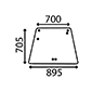 GLASS UPPER REAR FIXED         , Deutz, Agrostar TG - Agrostar TG 6.71