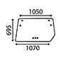 UPPER REAR GLASS CLEAR        , Deutz, DX3 SC - DX3.70SC