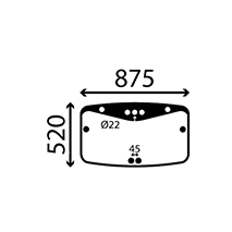 UPPER REAR GLASS , Merlo, Body parts, cab accessories, seats, Glazing industry, Glass, 045750, M045750, , UPPER REAR GLASS , 42/4072-55, 045750, M045750, , 0.00 kg