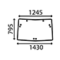 GLASS UPPER         , John Deere, 7000 - 7800