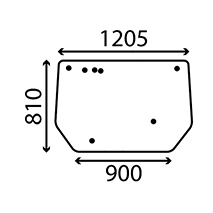 UPPER REAR GLASS , Zetor, Body parts, cab accessories, seats, Glazing industry, Glass, 10368441, , UPPER REAR GLASS , 37/4072-65, 10368441, , 15.30 kg