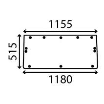 UPPER REAR GLASS , Renault / Claas, 80 - 80-12TX, Body parts, cab accessories, seats, Glazing industry, Glass, 7700017670, , UPPER REAR GLASS , 28/4072-67, 7700017670, , 10.00 kg