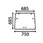 UPPER REAR GLASS        , Fiat, 66 - 50-66S