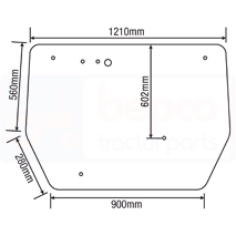 UPPER REAR GLASS , Zetor, Body parts, cab accessories, seats, Glazing industry, Glass, 10368021, , UPPER REAR GLASS , 37/4072-79, 10368021, , 15.20 kg