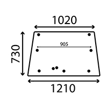 UPPER REAR GLASS , Massey Ferguson, Body parts, cab accessories, seats, Glazing industry, Glass, 3306547M2, , UPPER REAR GLASS , 30/4072-8, 3306547M2, , 12.23 kg