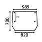 UPPER REAR GLASS         , Massey Ferguson, 200 - 290