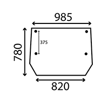 UPPER REAR GLASS , Massey Ferguson, Body parts, cab accessories, seats, Glazing industry, Glass, 1673443M1, , UPPER REAR GLASS , 30/4072-81, 1673443M1, , 11.80 kg