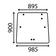 UPPER REAR GLASS , Massey Ferguson, 3000 - 3095, Body parts, cab accessories, seats, Glazing industry, Glass, 3618433M2, , UPPER REAR GLASS , 30/4072-9A, 3618433M2, , 14.60 kg