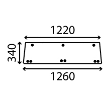 LOWER REAR GLASS , Renault / Claas, 100 - 103-52, Body parts, cab accessories, seats, Glazing industry, Glass, 7700017669, , LOWER REAR GLASS , 28/4073-39, 7700017669, , 7.00 kg