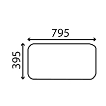 BOTTOM REAR GLASS , Renault / Claas, 80 - 80-12TX, Body parts, cab accessories, seats, Glazing industry, Glass, 7700007517, , BOTTOM REAR GLASS , 28/4073-40, 7700007517, , 4.00 kg