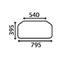 BOTTOM REAR GLASS         , Renault / Claas, 70 - 77-12TS