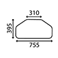 BOTTOM REAR GLASS         , Renault / Claas, 100 - 120-54