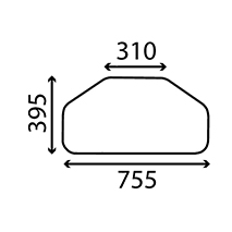 BOTTOM REAR GLASS , Renault / Claas, Body parts, cab accessories, seats, Glazing industry, Glass, 7700017136, , BOTTOM REAR GLASS , 28/4073-42, 7700017136, , 4.00 kg