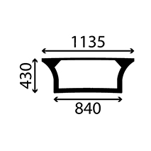 LOWER REAR GLASS , Deutz, Agrotron K COM3 - Agrotron K410, Body parts, cab accessories, seats, Glazing industry, Glass, 00105210020, , LOWER REAR GLASS , 21/4073-48T, 00105210020, , 6.00 kg