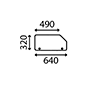 LOWER REAR GLASS, Valmet, 8000 - 8200, Virsbūves daļas, kabīne, sēdekļi, Stiklojums, Stikls