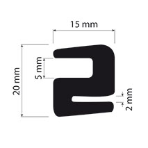 SECTIONS PER METER, John Deere, Body parts, cab accessories, seats, Glazing industry, Glazing rubber and draft excluder, , SECTIONS PER METER, 70/4110-12, , 0.27 kg