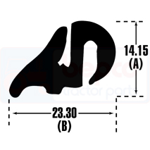 DRAUGHT EXCLUDER, Universālie aksesuāri, Virsbūves daļas, kabīne, sēdekļi, Stiklojums, Stiklu gumijas, , DRAUGHT EXCLUDER, 70/4110-7M, , 0.30 kg