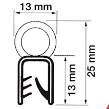 , Universālie aksesuāri, Virsbūves daļas, kabīne, sēdekļi, Stiklojums, Stiklu gumijas, , SECTIONS PER METER, 70/4112-8, , 0.24 kg