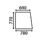 SIDE GLASS LH & RH         , Zetor, UR I - 2011