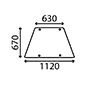 SIDE GLASS LH & RH         , Zetor, UR II - 9111