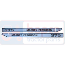 EMBLEM KIT 375 , Massey Ferguson, Body parts, cab accessories, seats, Body parts, Decal and emblem, 3900321M91, 3900321M92, , EMBLEM KIT 375 , 30/860-111, 3900321M91, 3900321M92, , 0.15 kg