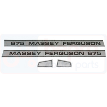 EMBLEM SET MF675 , Massey Ferguson, Body parts, cab accessories, seats, Body parts, Decal and emblem, 1680921M1, 1680921M2, 3900330M91, B8619, , EMBLEM SET MF675 , 30/860-19, 1680921M1, 1680921M2, 3900330M91, B8619, , 0.09 kg