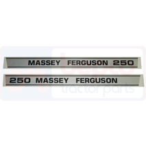 EMBLEM SET MF250 , Massey Ferguson, Body parts, cab accessories, seats, Body parts, Decal and emblem, 3406979M91, B8608, , EMBLEM SET MF250 , 30/860-8, 3406979M91, B8608, , 0.09 kg