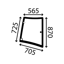 SIDE GLASS , Renault / Claas, Arion 600 - Arion 610, Body parts, cab accessories, seats, Glazing industry, Glass, 0011056990, , SIDE GLASS , B38629, 0011056990, , 0.00 kg