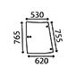 SIDE GLASS LEFT         , Fendt, Favorit 500 - 511