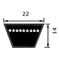 FAN BELT C L1200, Belts, Belts, Courroie trapezoïdale, Courroie trapezoïdale 22x14mm - C