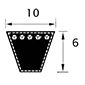 FAN BELT Z L400, Belts, Belts, Courroie trapezoïdale, Courroie trapezoïdale 10x6mm - Z