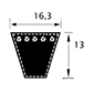 FAN BELT SPB L1250, Belts, Belts, Courroie trapezoïdale, Courroie trapezoïdale 163x13mm - SPB