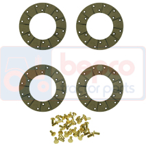 LINING OF 4 KIT WITH RIVETS , Lamborghini, Brakes, Dry disc brake, Lining, 013654350, , LINING OF 4 KIT WITH RIVETS , 32/S136/5435K, 013654350, , 0.00 kg